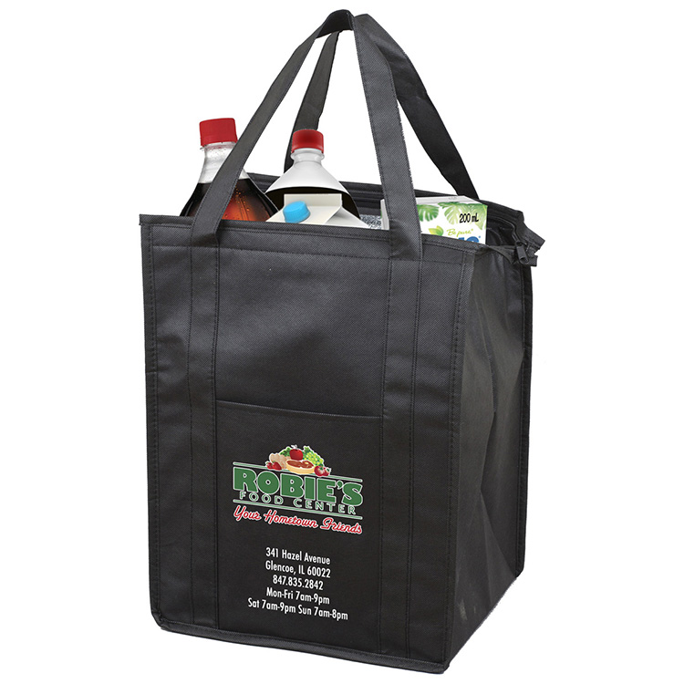 12"W x 16"H x 10"Gusset - "SUPER COOLER" Large Insulated Cooler Zipper Tote Bag 41