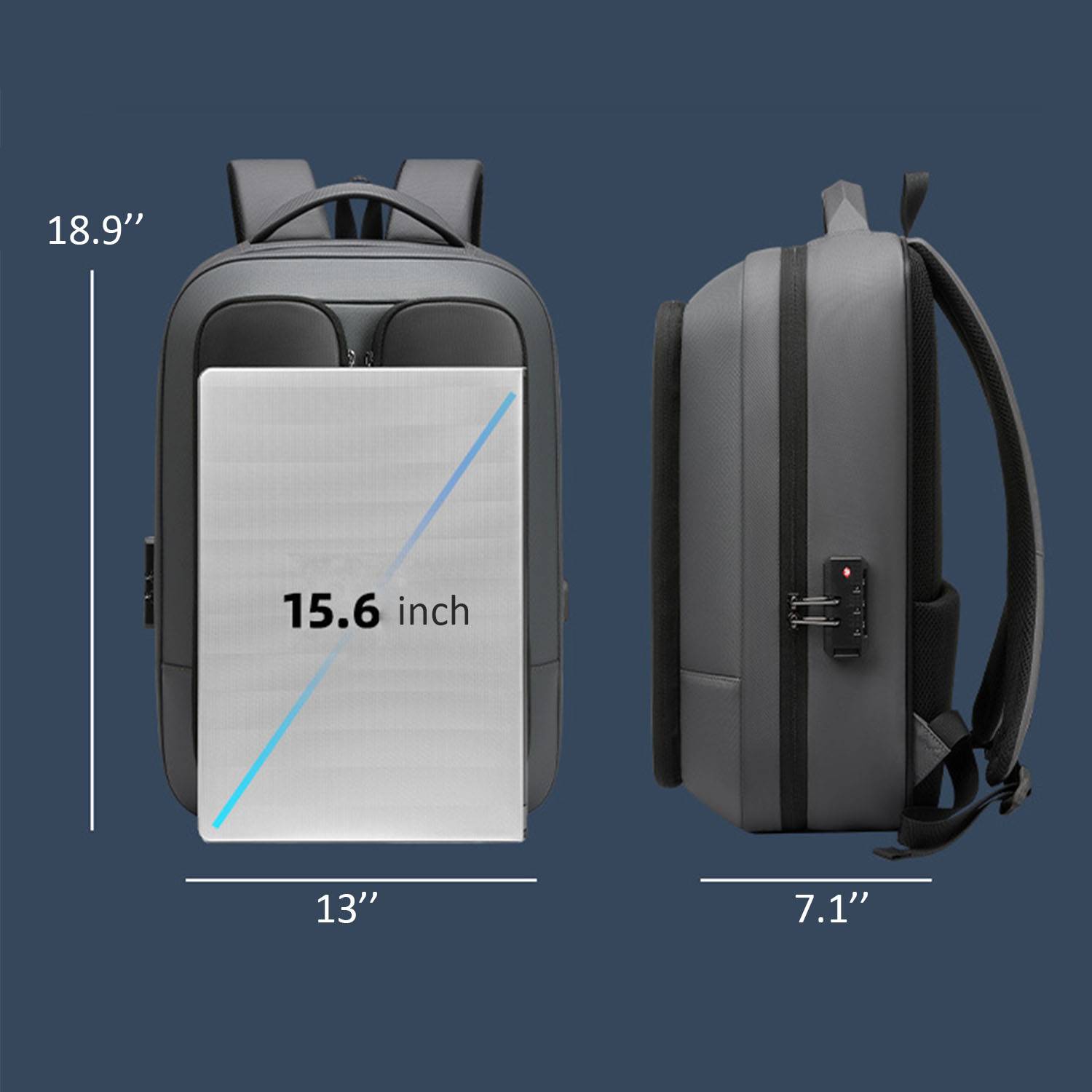 Oxford men's computer backpack with charging port 5