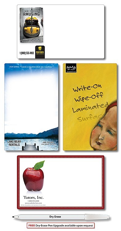 Extra-Thick Laminated Mini Memo Board - Custom Shape Up to 5.25x8.5 - 24 pt. 1