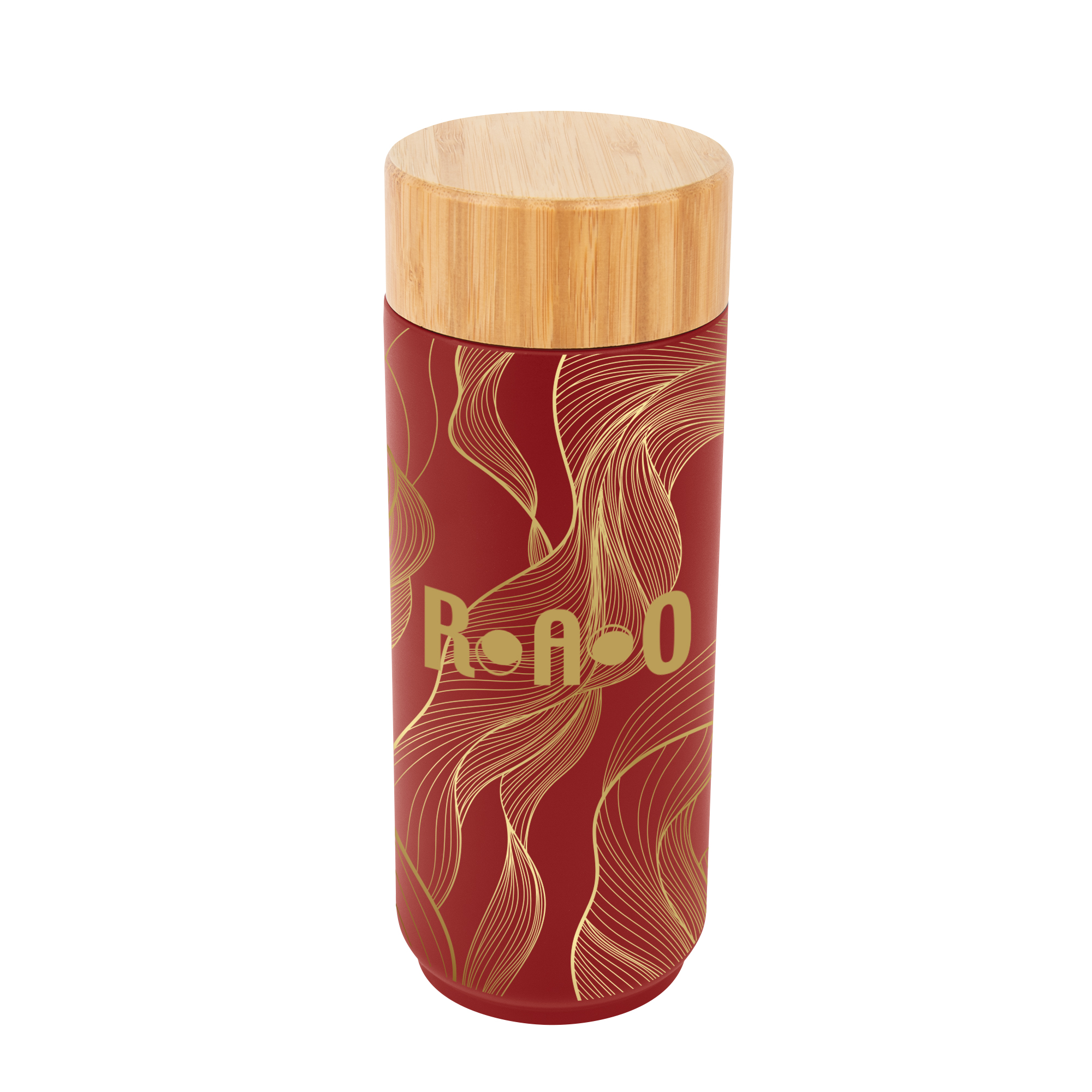 16 Oz. Full Color Stainless Steel Lexington Bottle With Bamboo Lid 2