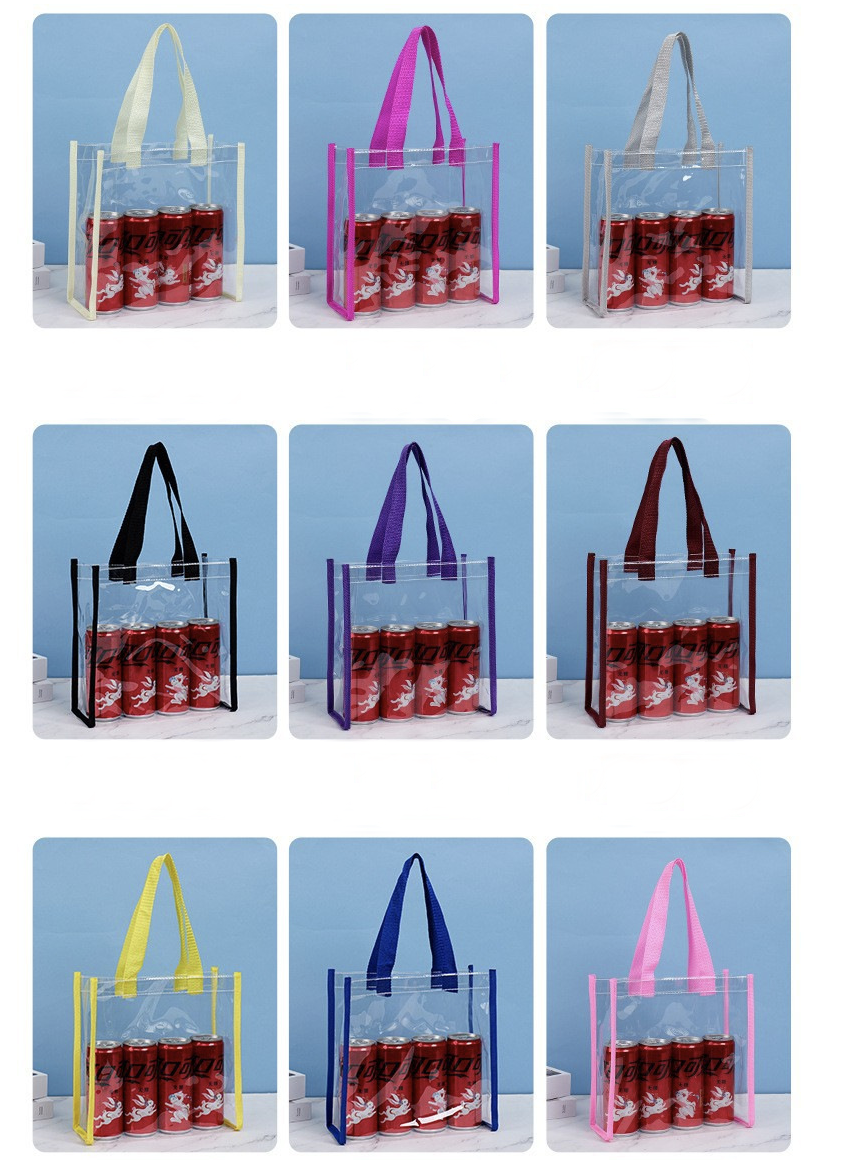12 x 12 x 6 Inch Clear Tote Bags PVC Plastic Tote Bag With Handles 7
