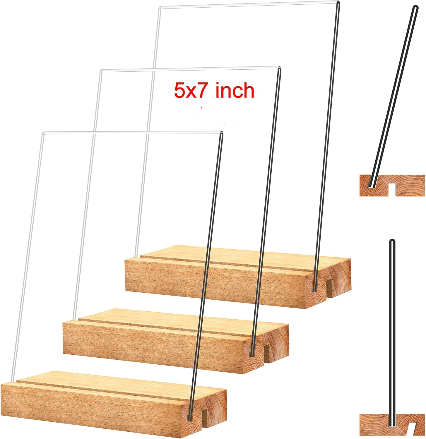 Acrylic Sign Holder with Wood Base 6