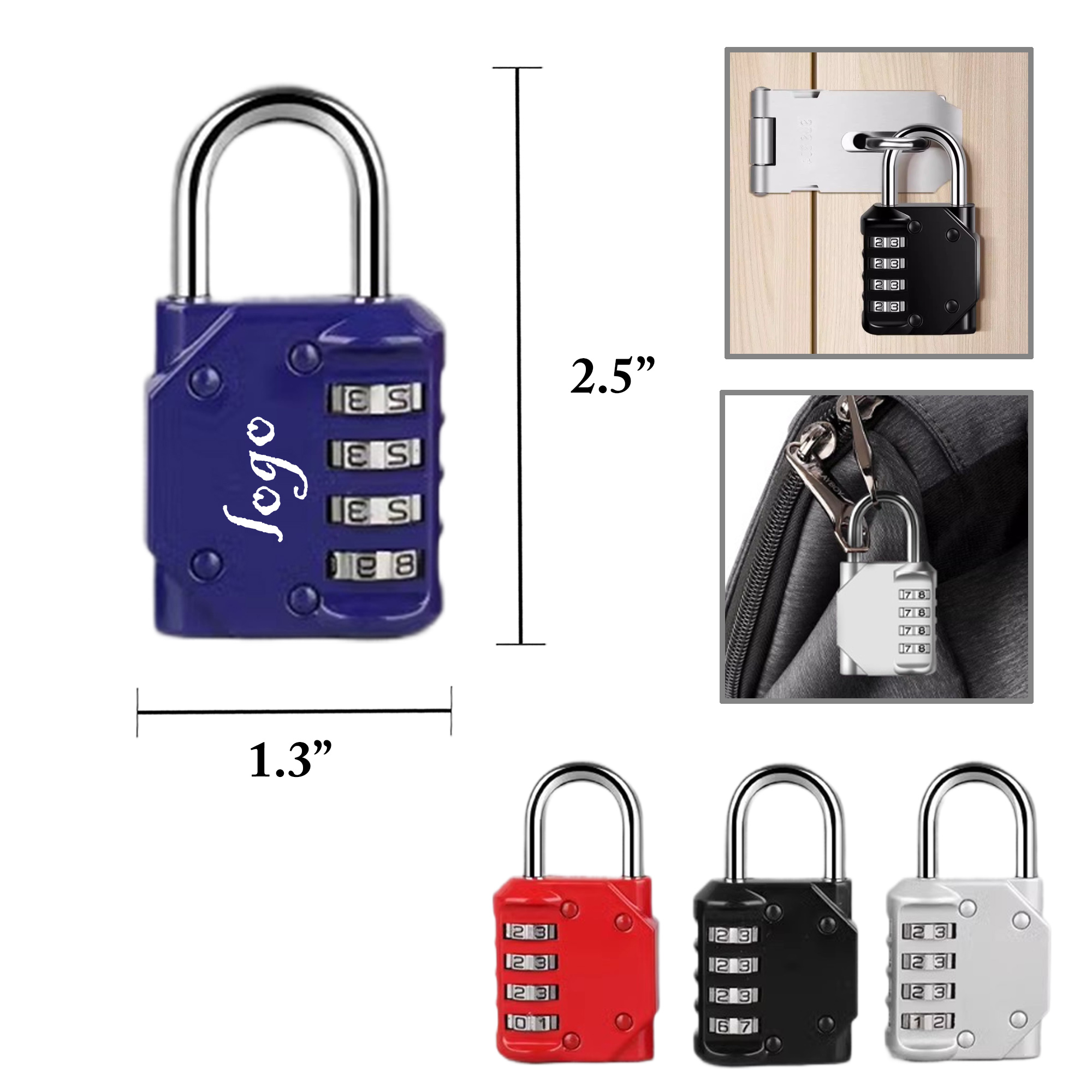 MOQ50 4-Digit Combination Lock for Luggage Security 2
