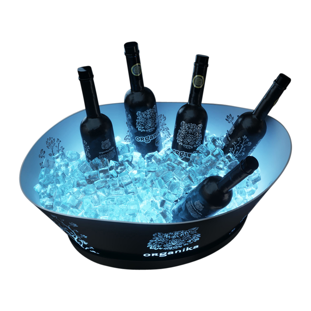 Large Black Plastic LED Ice Bucket 5