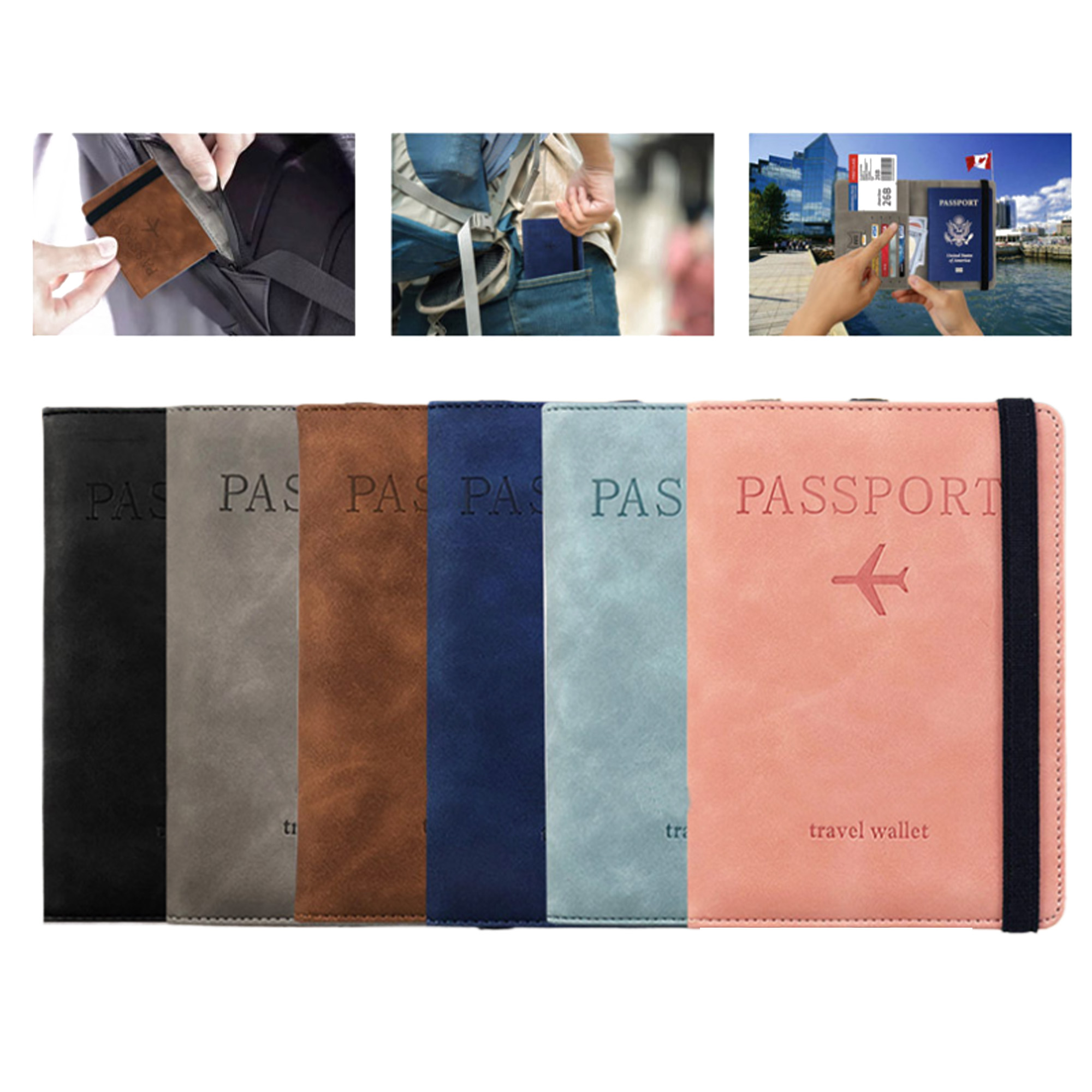 RFID Protection PU Leather Travel Passport Case 2