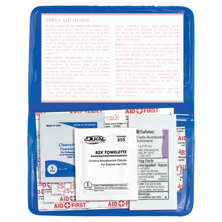 "HEAL-ON-THE-GO XL" 15 Piece Economy First Aid Kit in Colorful Vinyl Kit 8