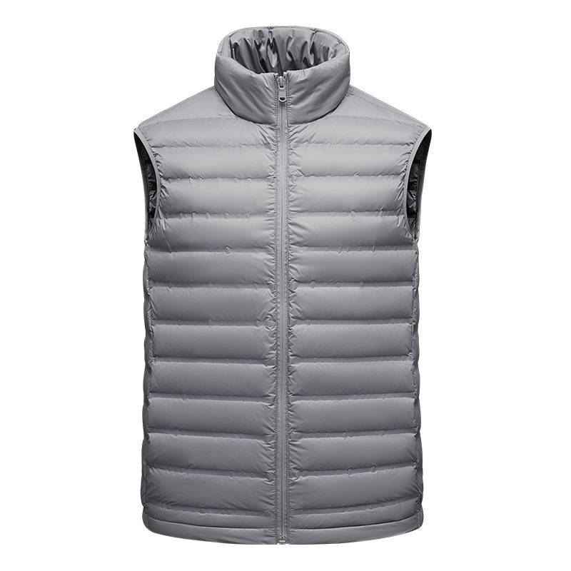White Duck Down Lightweight Stand Up Collar Thin Tank Top 1