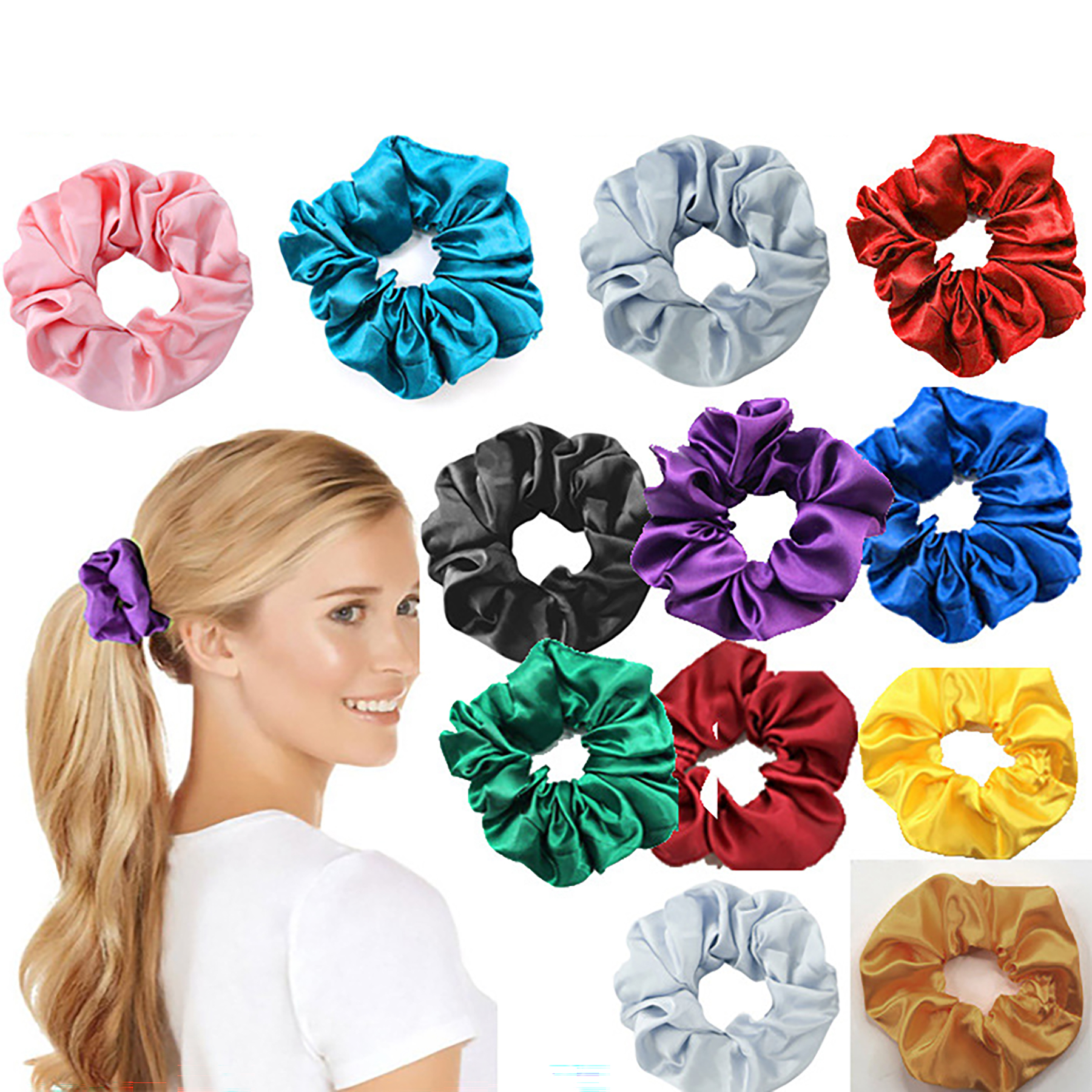 Scrunchies Chiffon Elastic Hair Ties/Bands/Bandana for Women 10