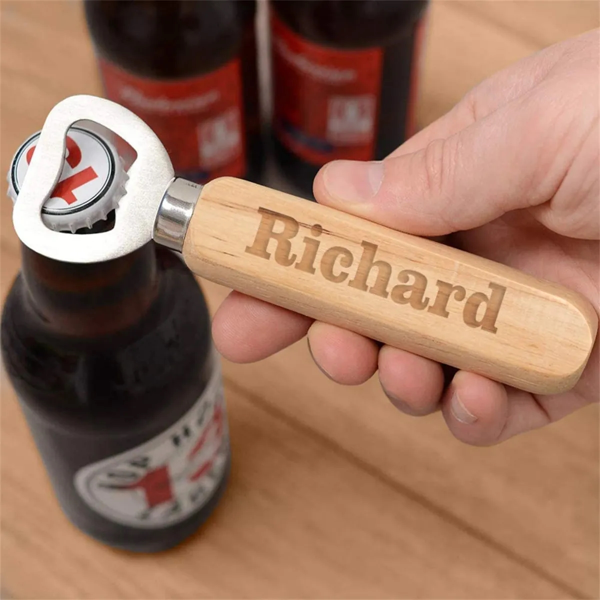 Wood Handle Handheld Beer Bottle Openers 3