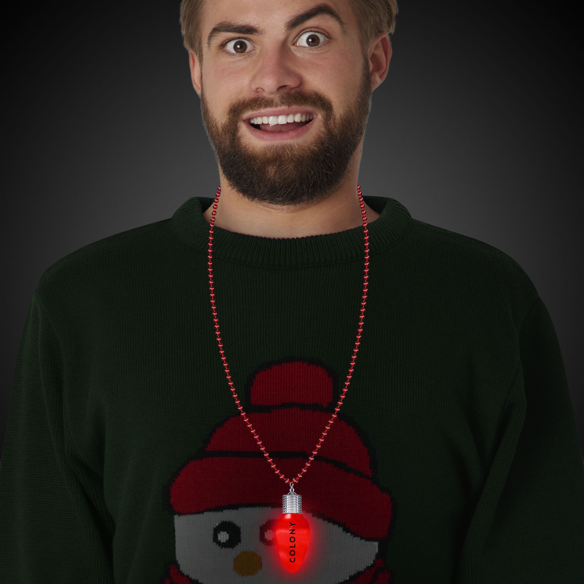 Red Bulb LED Bead Necklace
