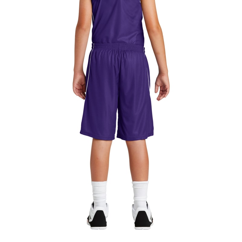 Sport-Tek Youth PosiCharge Mesh Reversible Spliced Short. 14