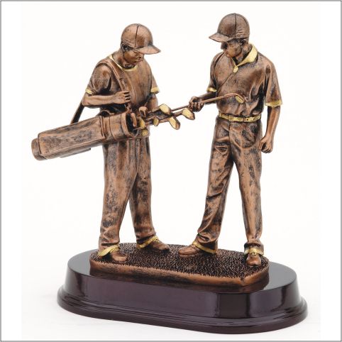 Golfer with Caddie 9.5" 2
