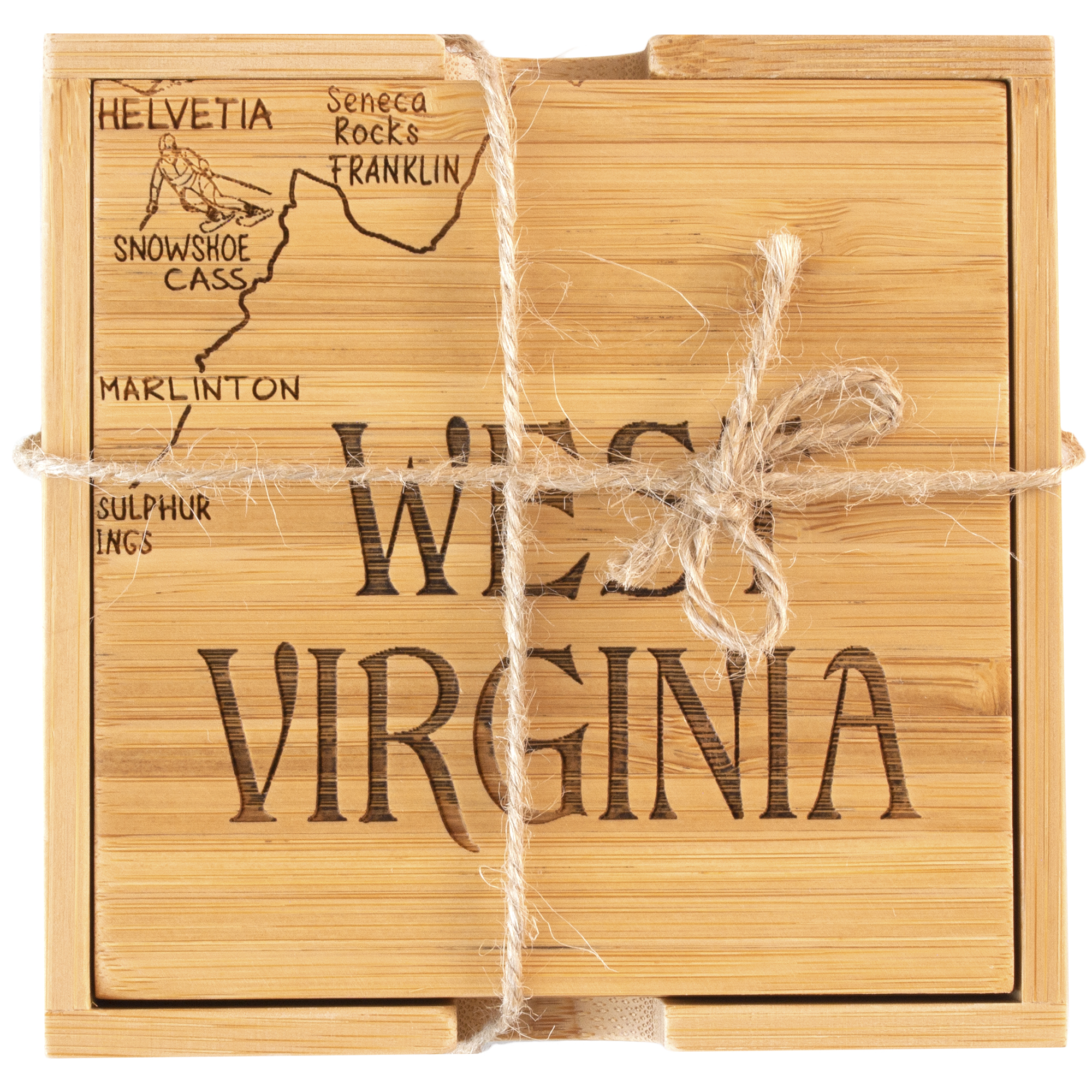West Virginia Puzzle Coaster Set 4