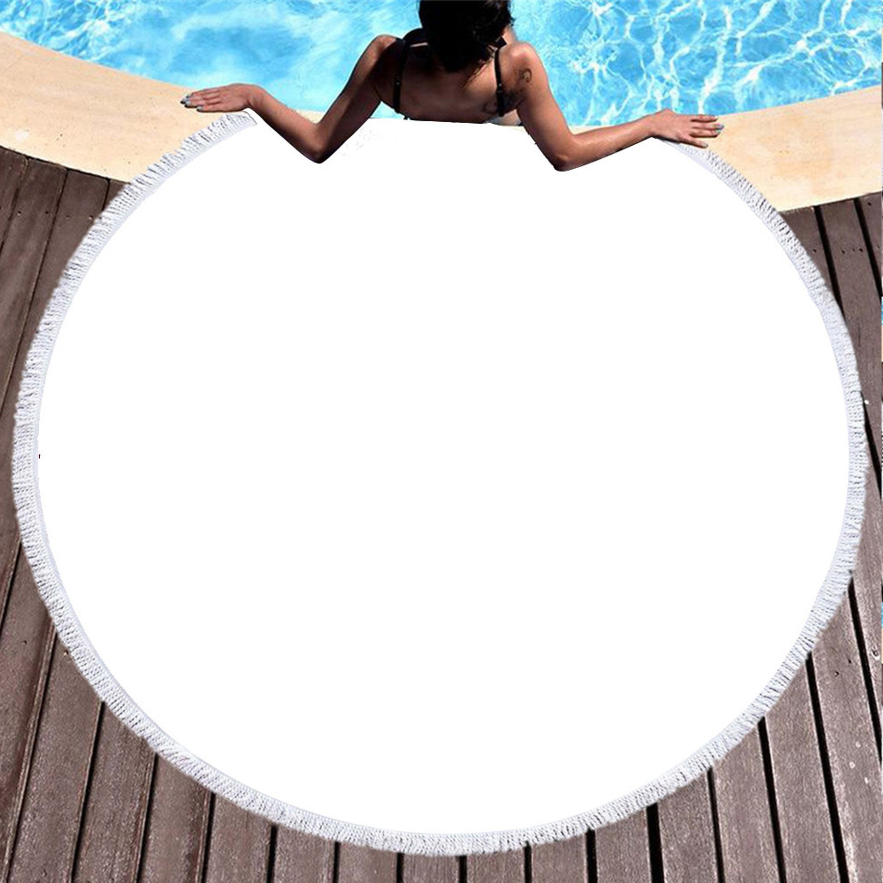 Round Beach Towels With Tassel 2