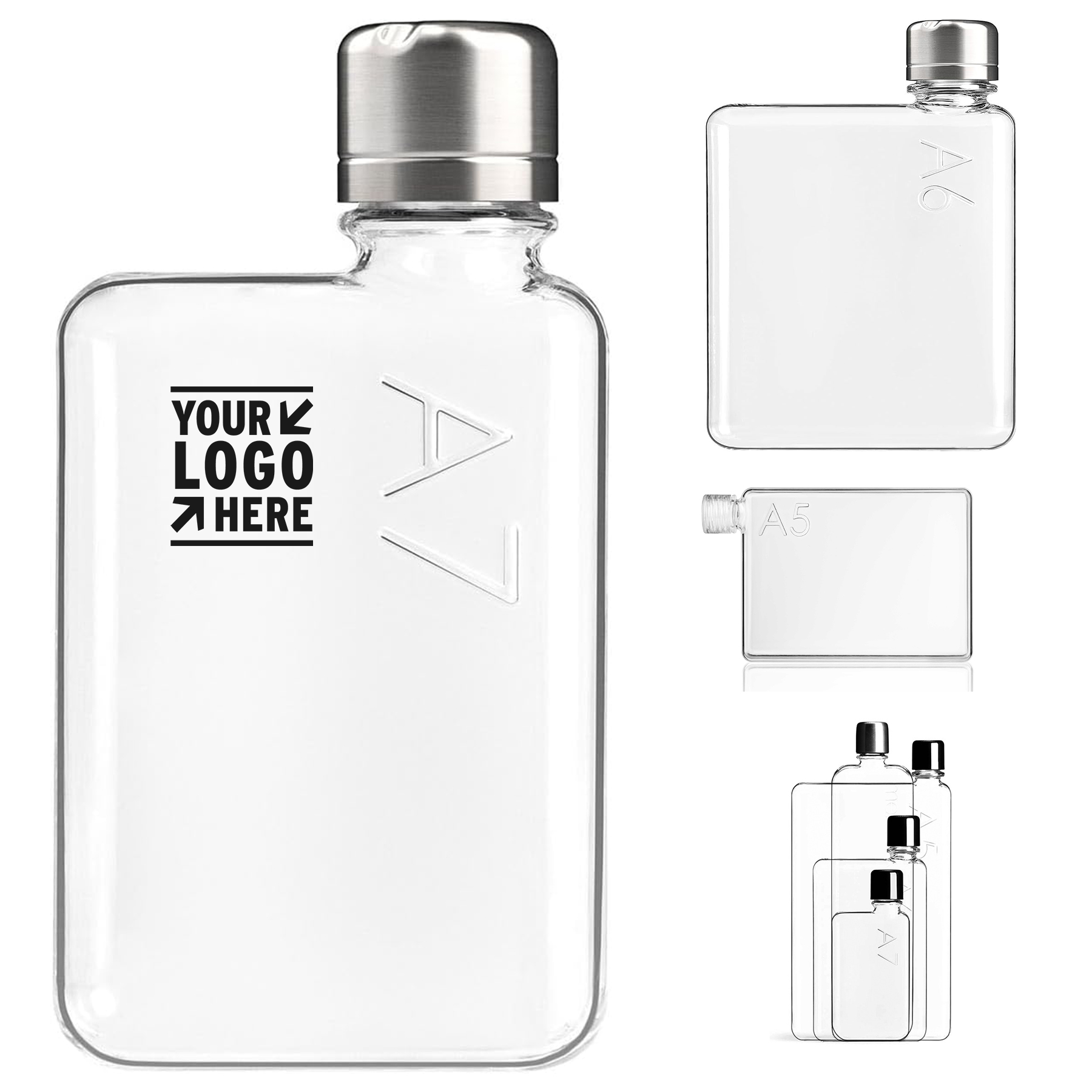 A7 6oz BPA Free The Flat Water Bottle Designed To Fit In Your Bag