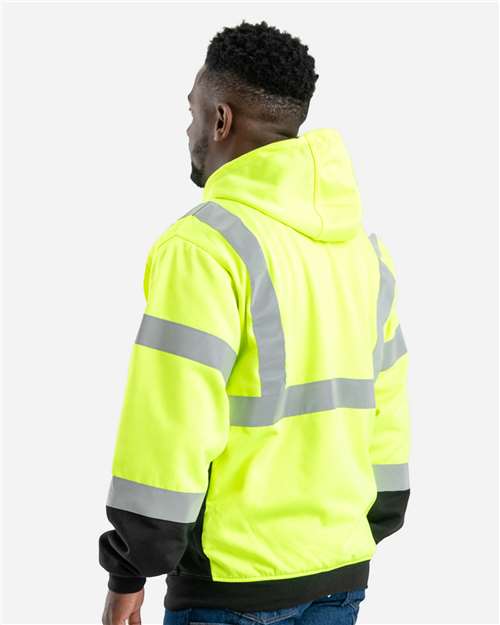 Men's Hi-Vis Class 3 Color Block Full-Zip Hooded Sweatshirt - HVF023 4