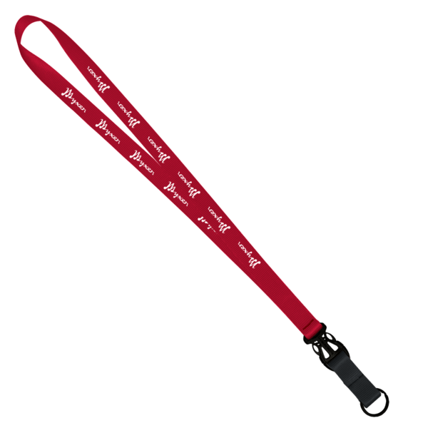 3/4" Multi color (Top and bottom) Nylon Lanyard with Plastic Slide Buckle R 468