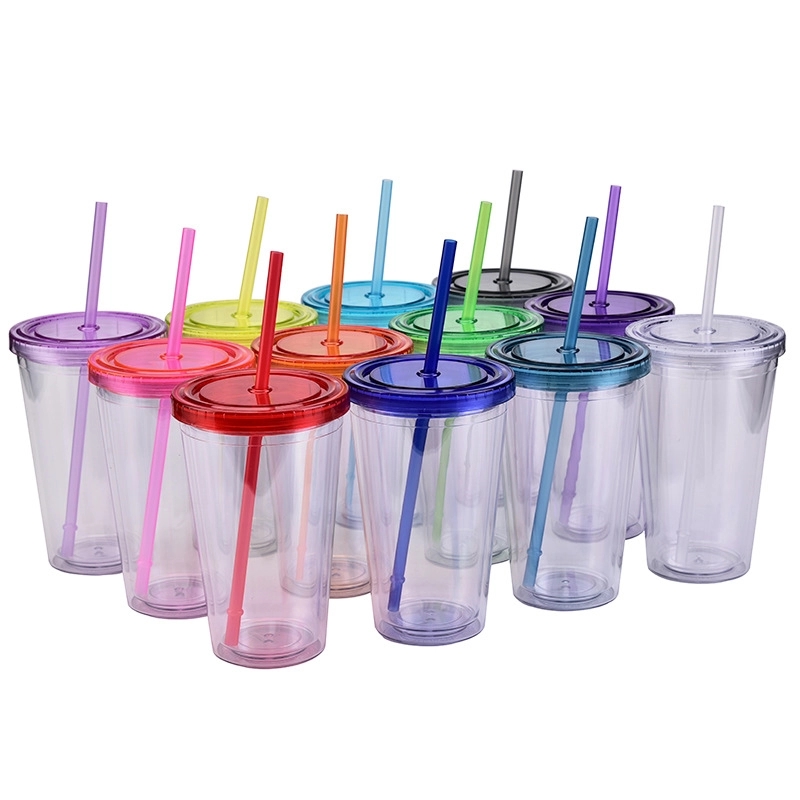 Double Wall Acrylic Tumbler With Lid And Straw 4