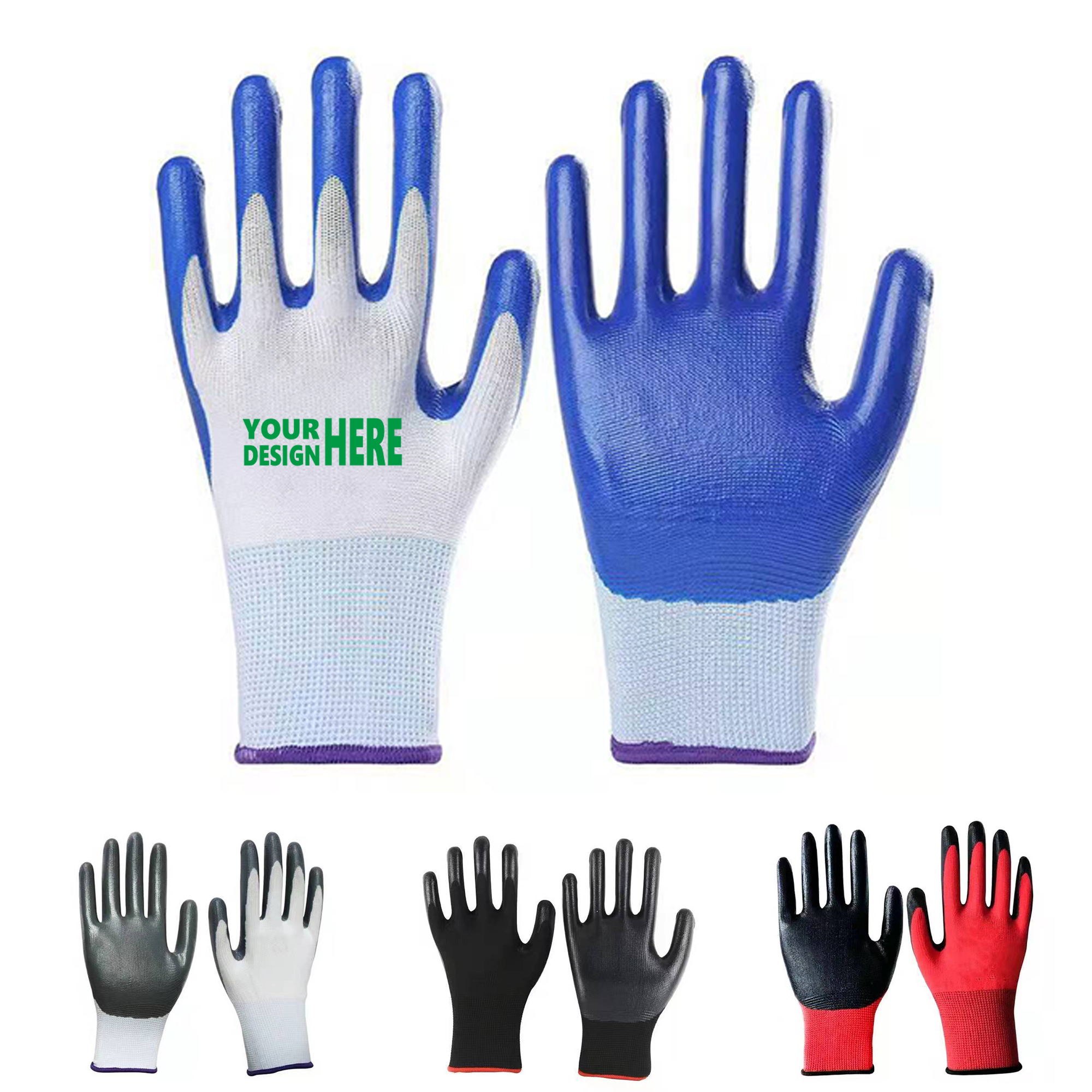 MOQ50 Rubber Coated Knit Nylon Working Gloves 1