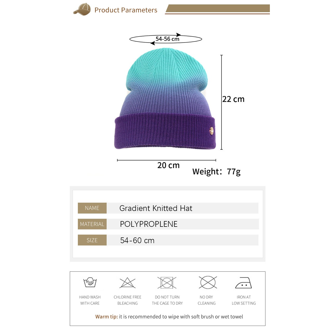 Gradient Knitted Hat 2