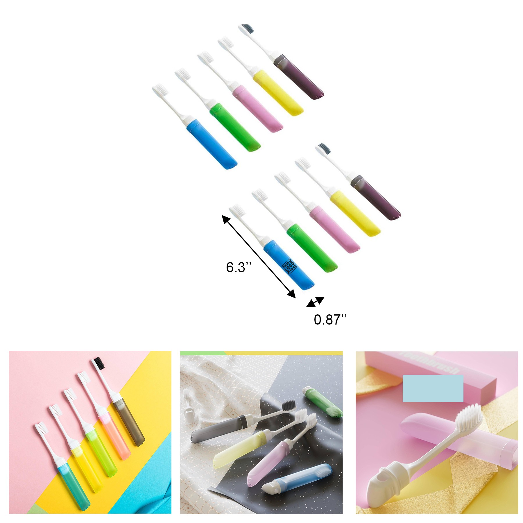 Rainbow Shaped Toothbrush Portable Folding Soft 2