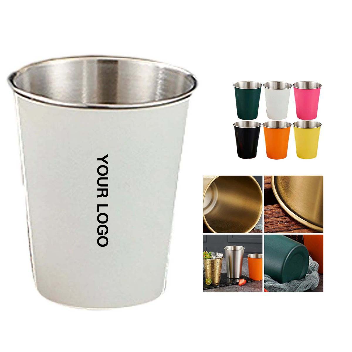 Reusable 12oz Steel Cup Stackable Design 3