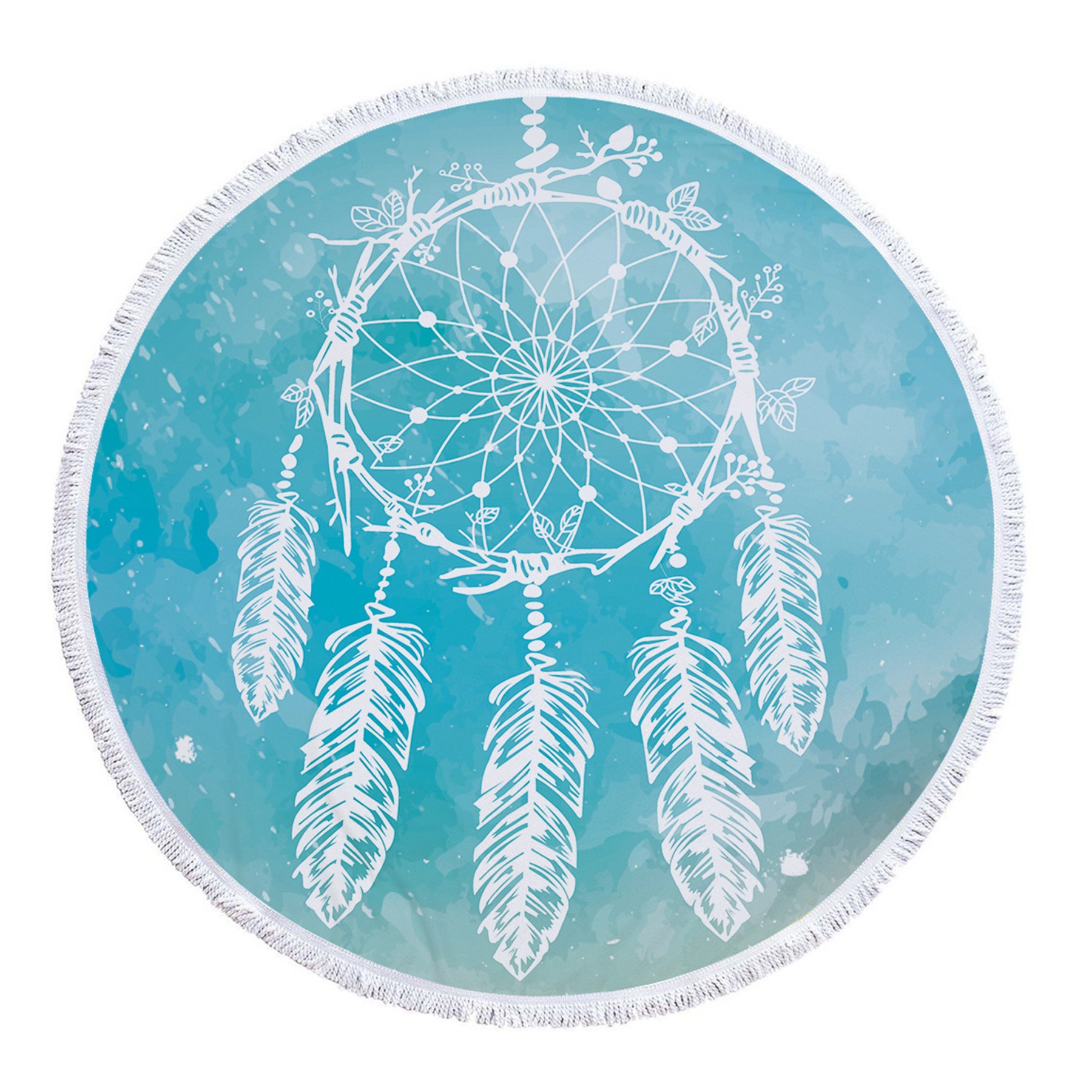 Dreamcatcher Printing Round Beach Towel With Tassels 6