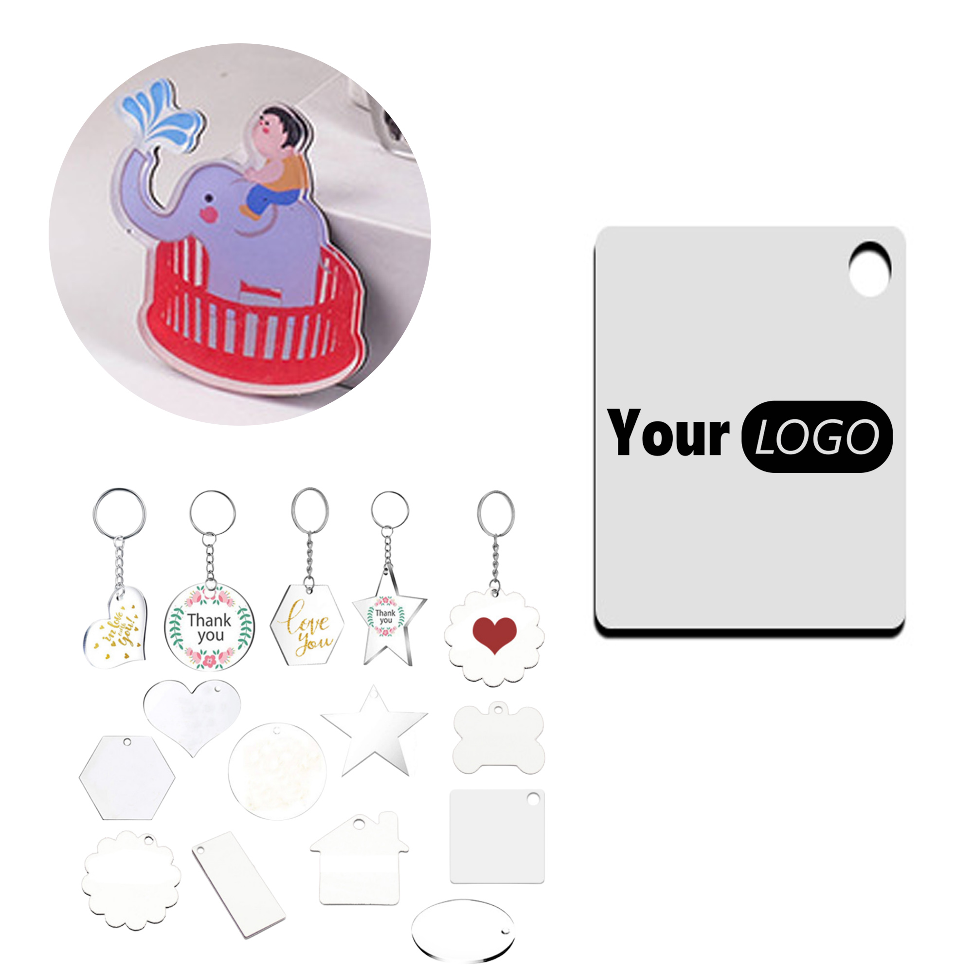 MOQ 10 Full Color Custom Acrylic Keychain 2