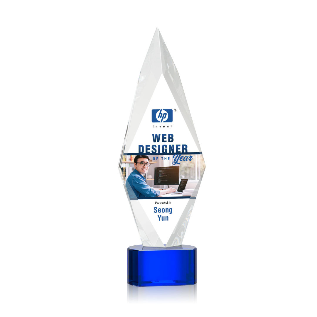 Manilow VividPrint™ Award on Paragon Base - Blue 14