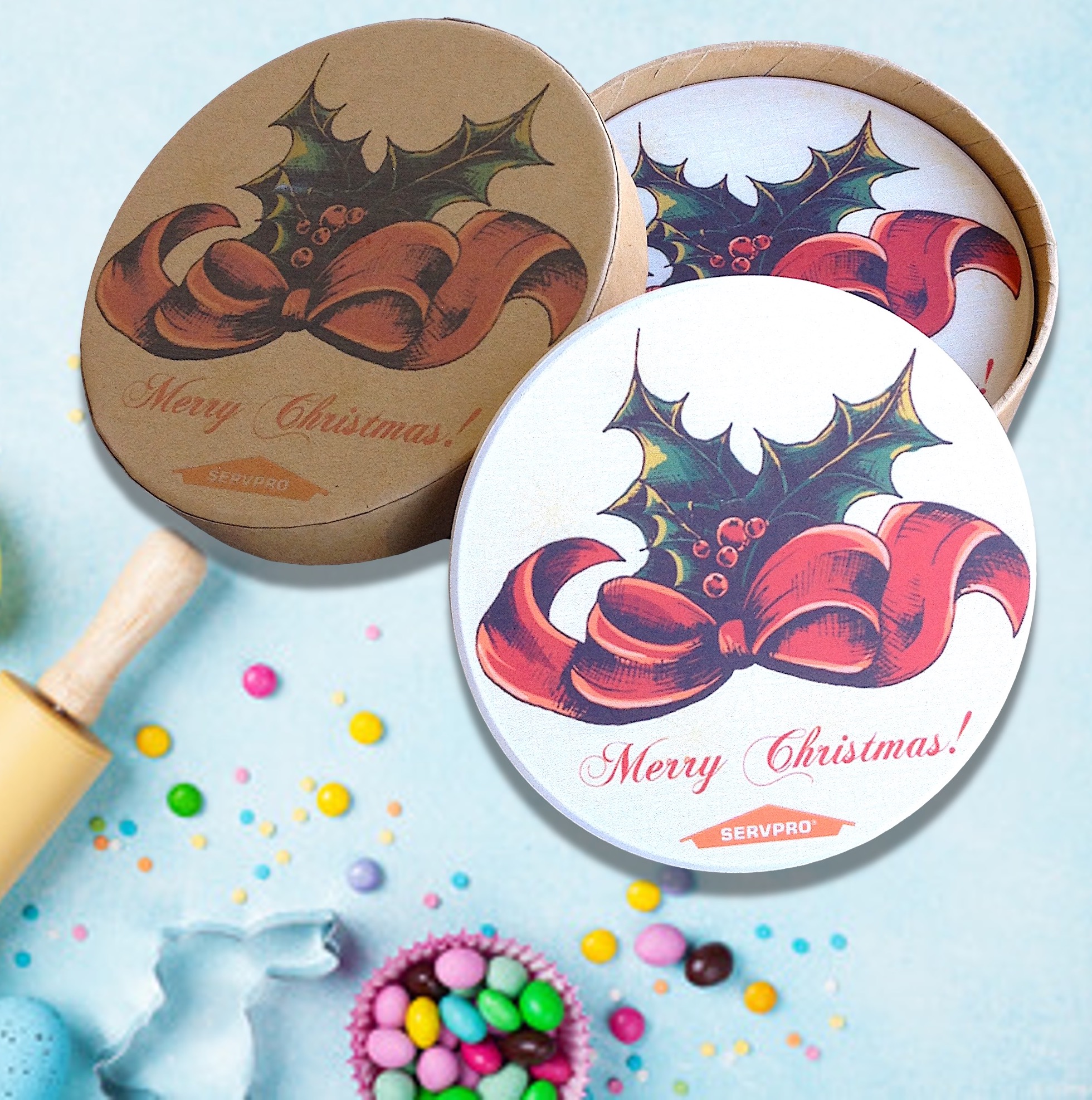 4 Round Coaster Gift Box Set 6