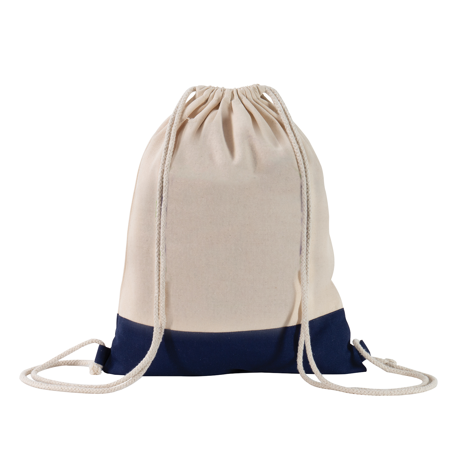 Two Tone Natural Drawstring Backpack 6