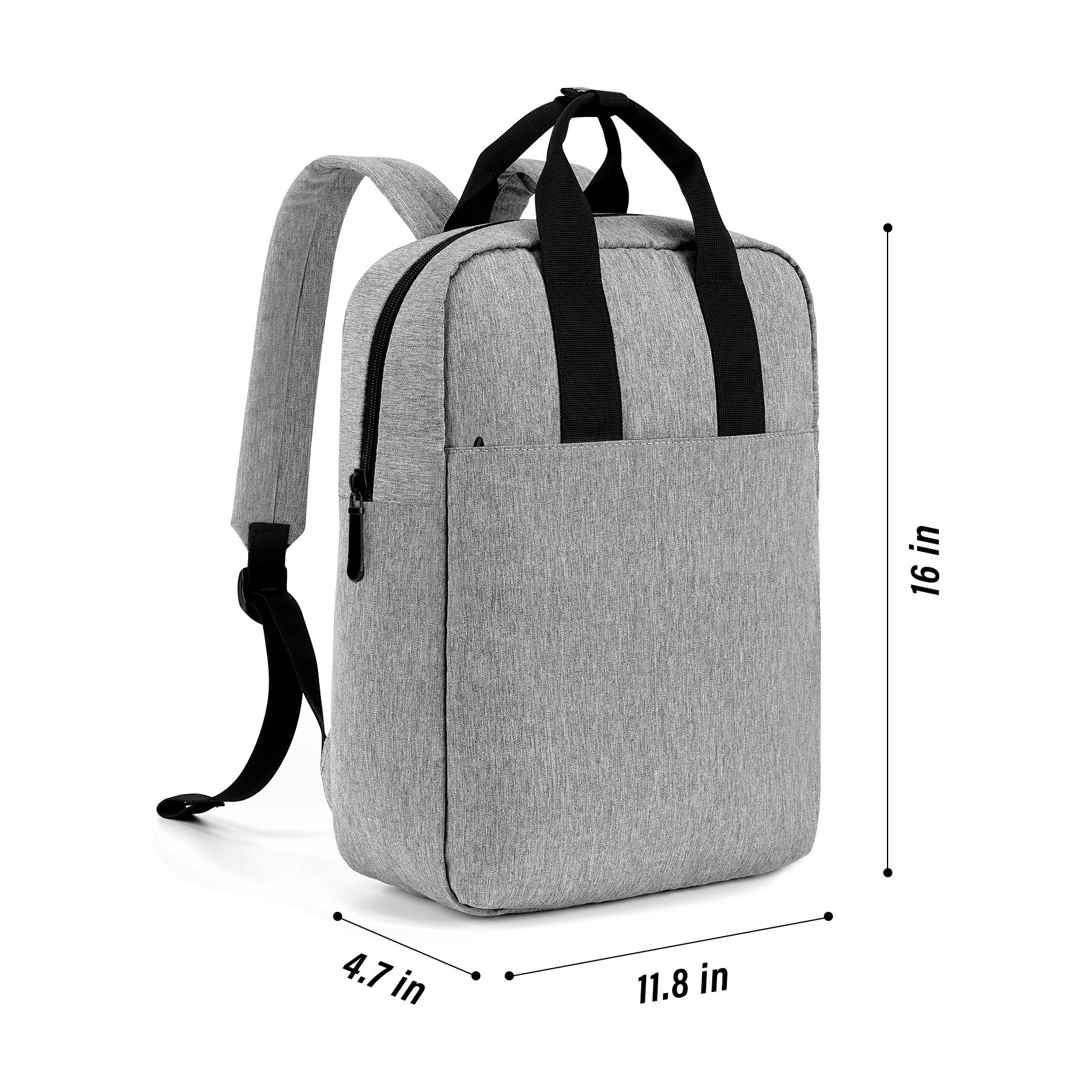 Heathered 15" Convertible Laptop Backpack Tote 7