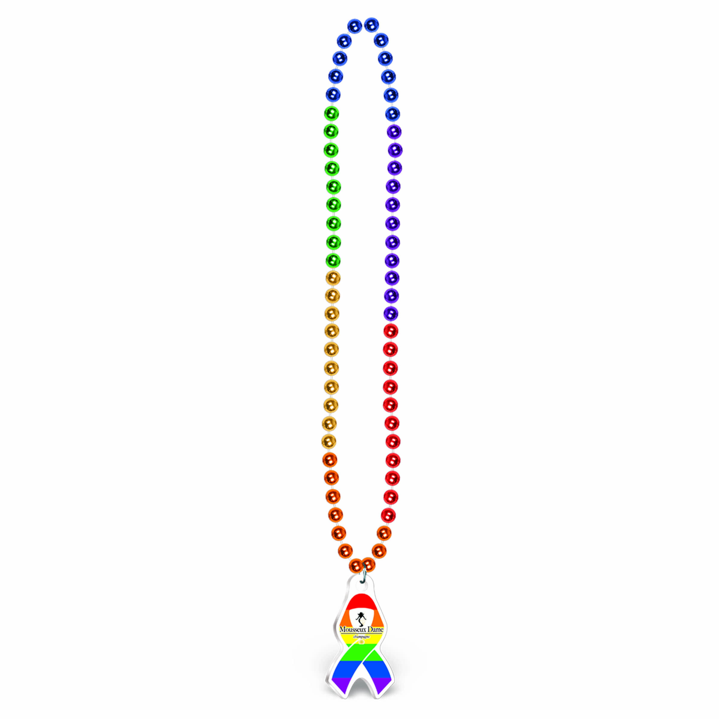 Rainbow Beads with a Custom Shaped Medallion