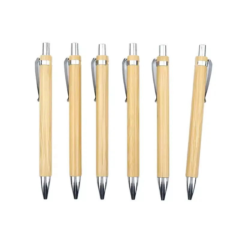 Bamboo Pen Retractable Ballpoint Pen 5