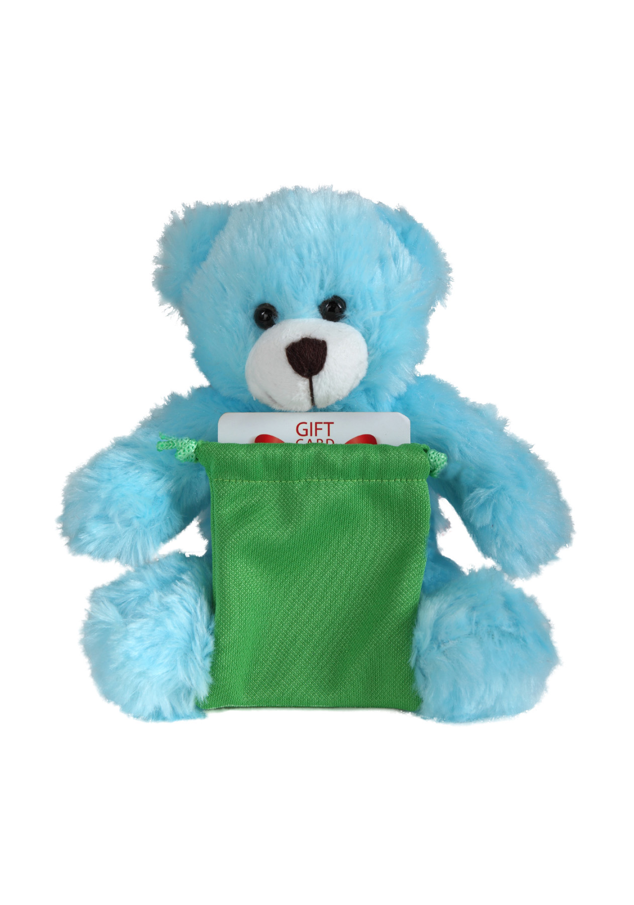 soft plush Blue Bear with gift card sack 5