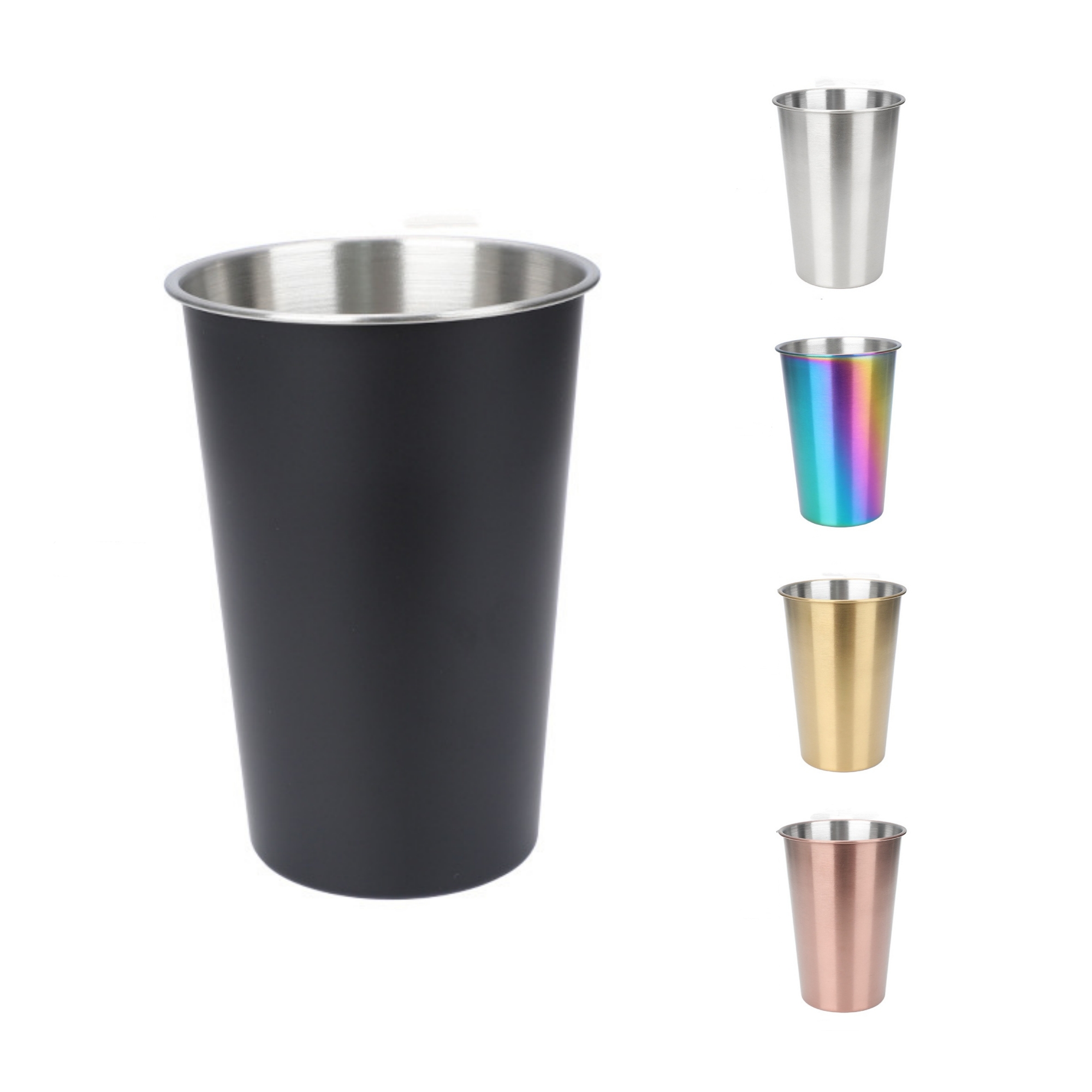 Black Stainless Steel Pint Cups 3