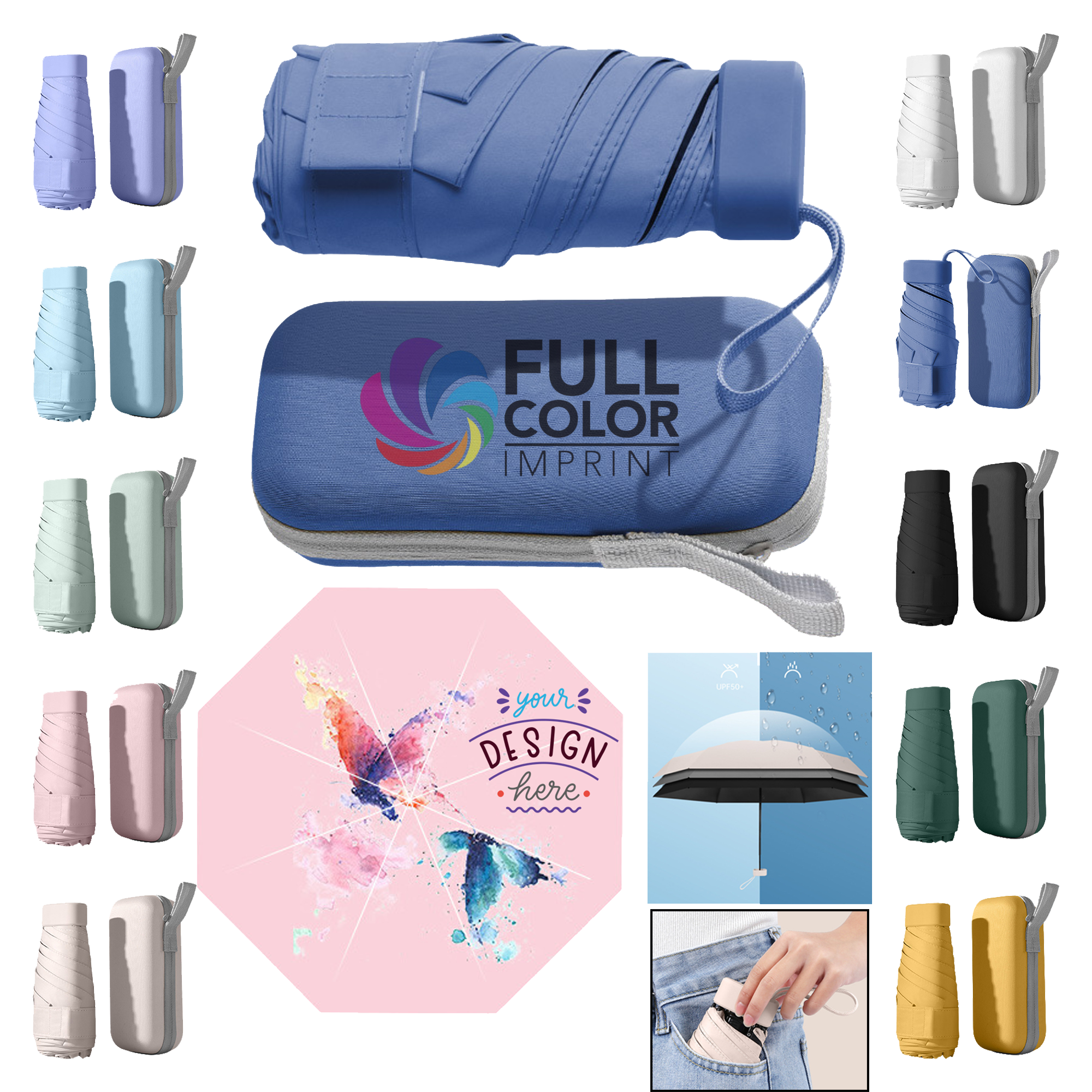 MOQ 20pcs Travel-Ready Folding Umbrella 1