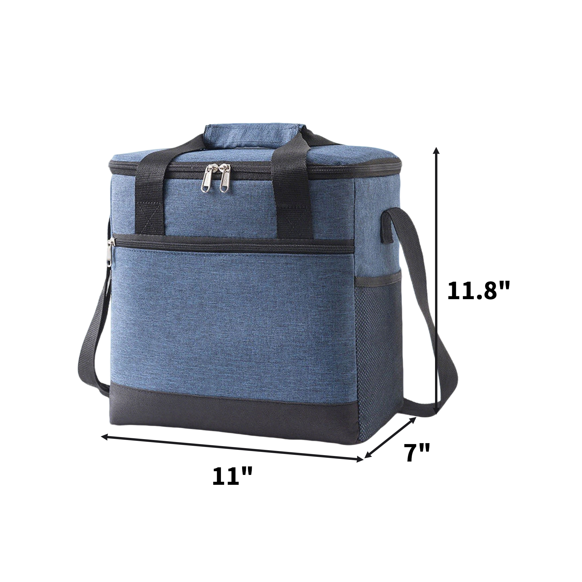 Insulated Lunch Tote 15 Liter With Shoulder Strap 11" x 7" x 11.8" 4