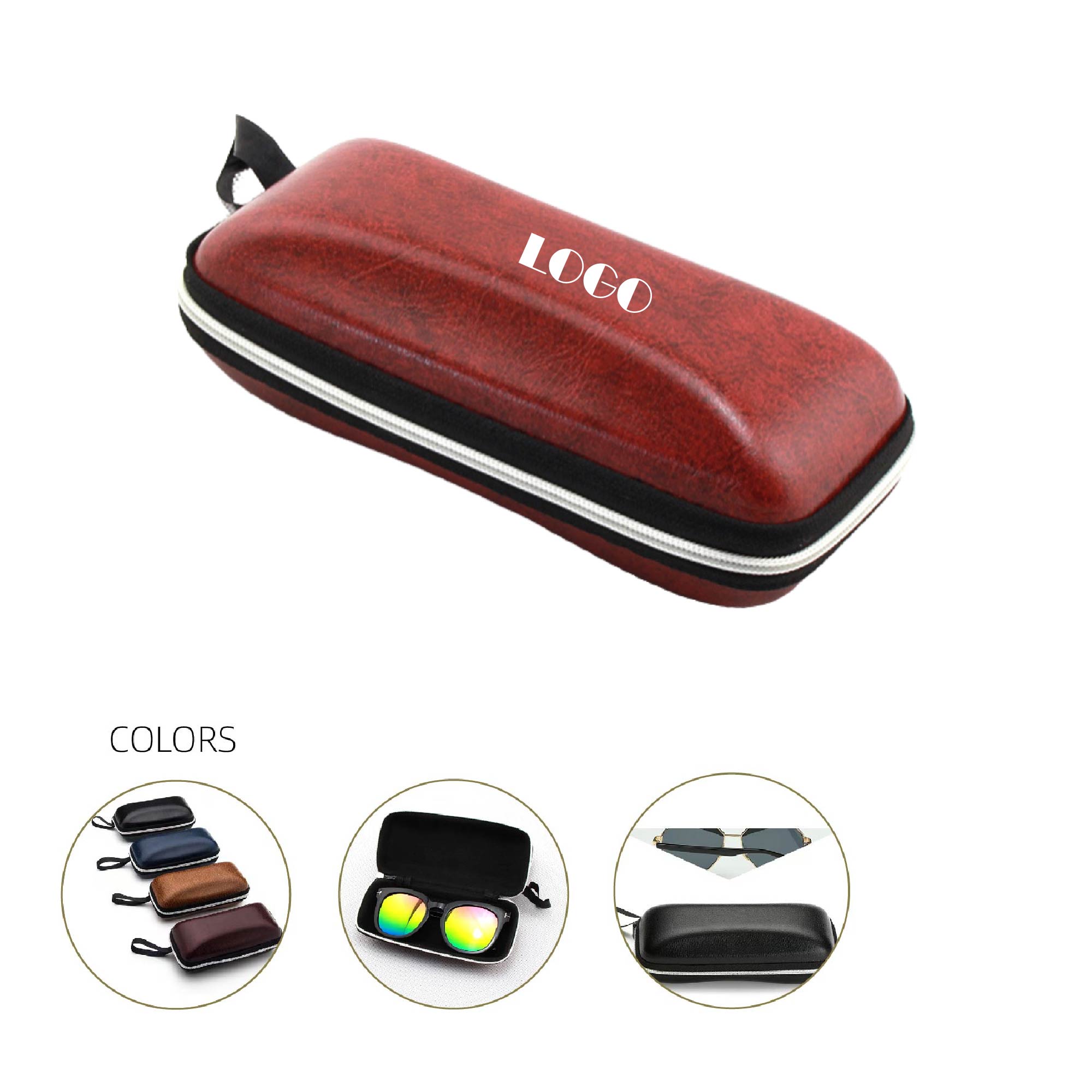 MOQ 20pcs PU Leather Glasses Case 2