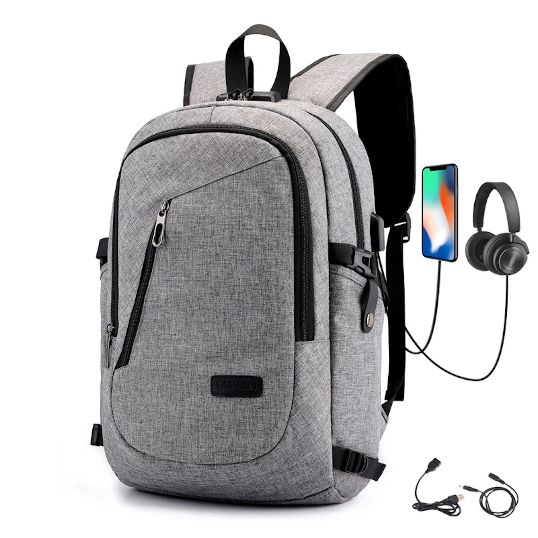 15.6" Anti-Theft Business Backpack USB Charging Port & Lock 3