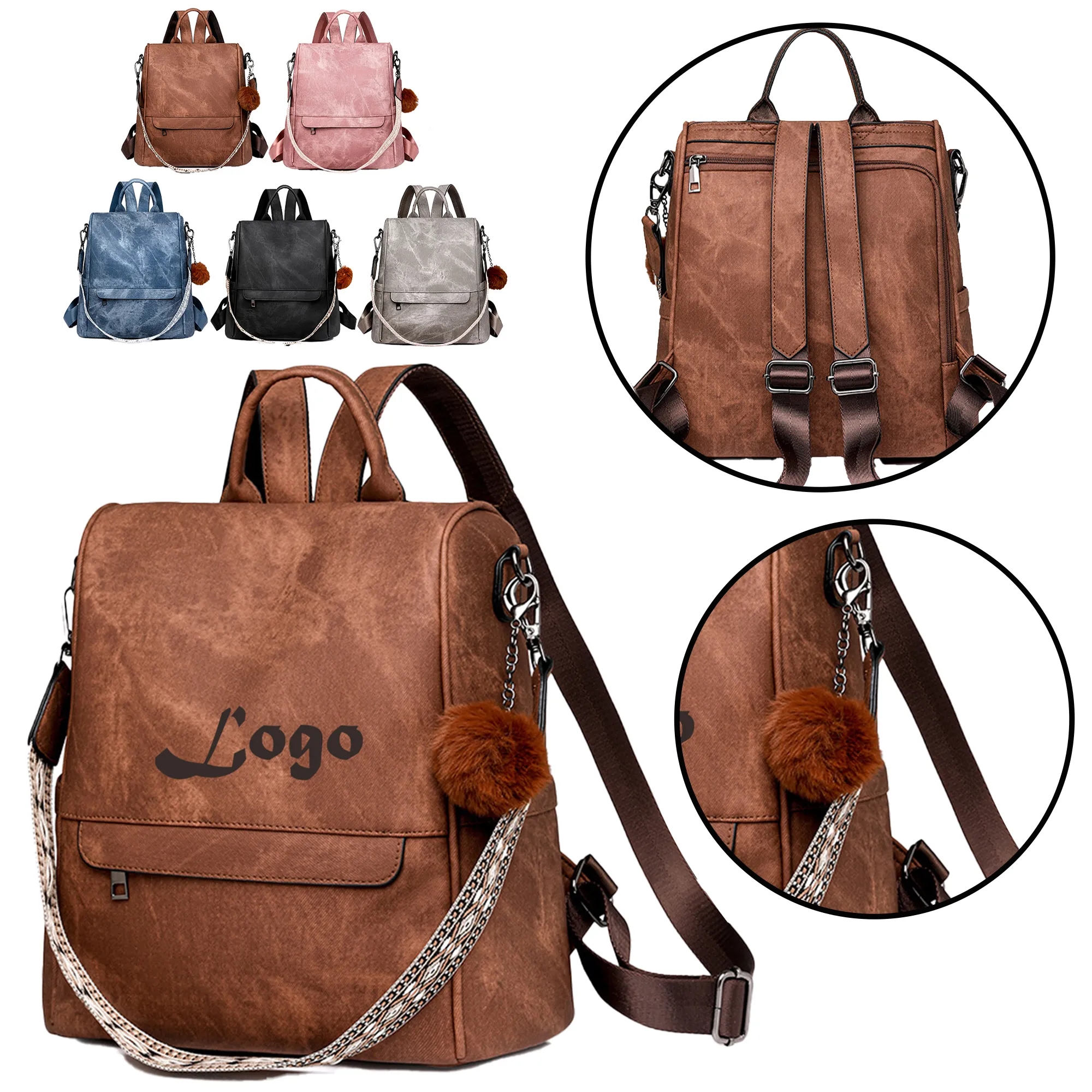 PU Leather Convertible Daypack 2