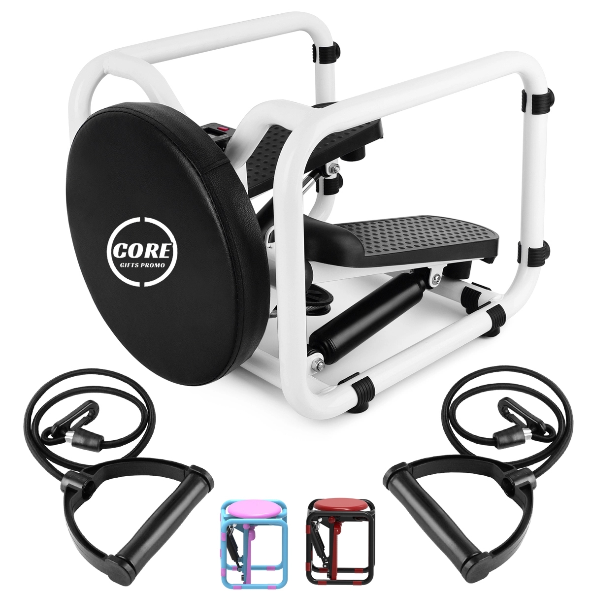 Mini Twist Stepper Workout Chair Seat With Resistance Bands 2