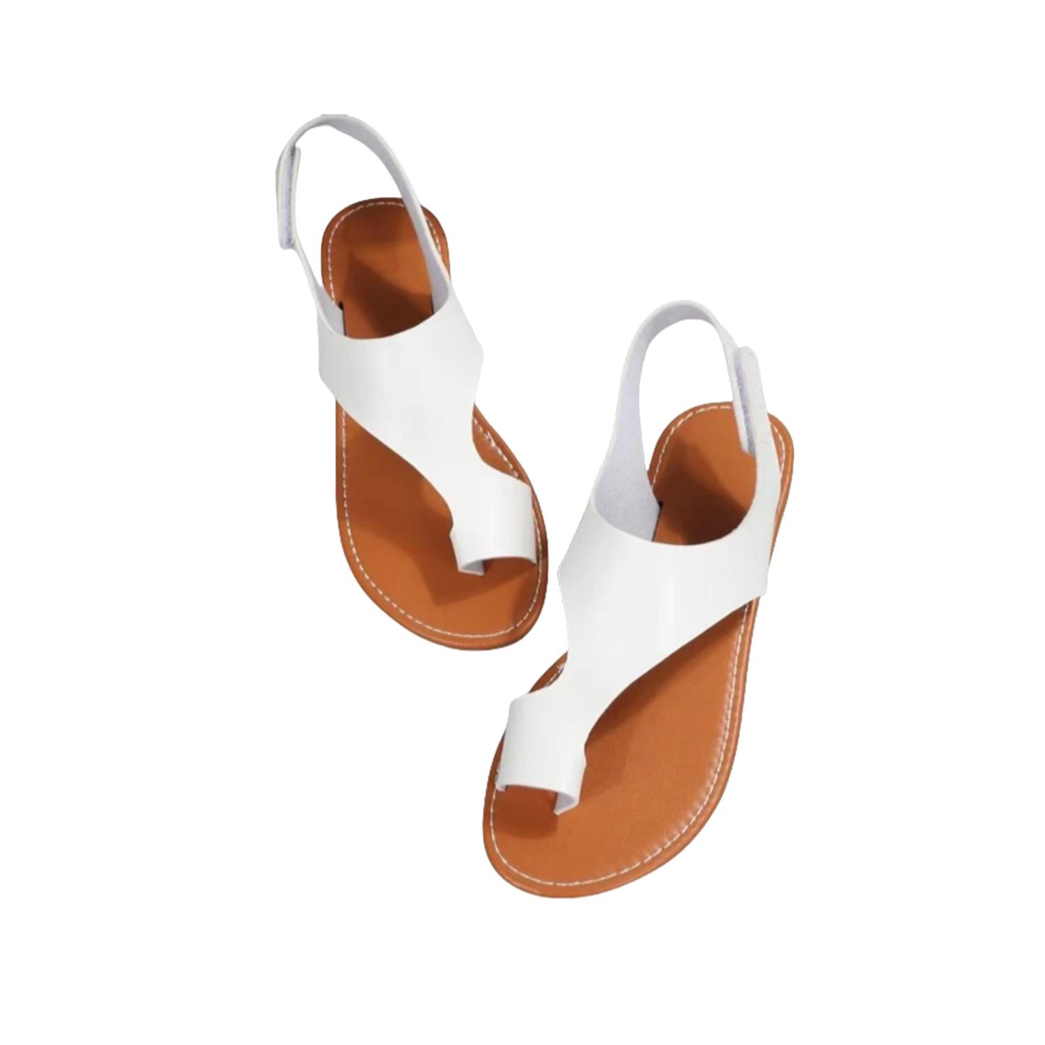Breathable Faux Leather Flat Sandals w/ Secure Toe 4