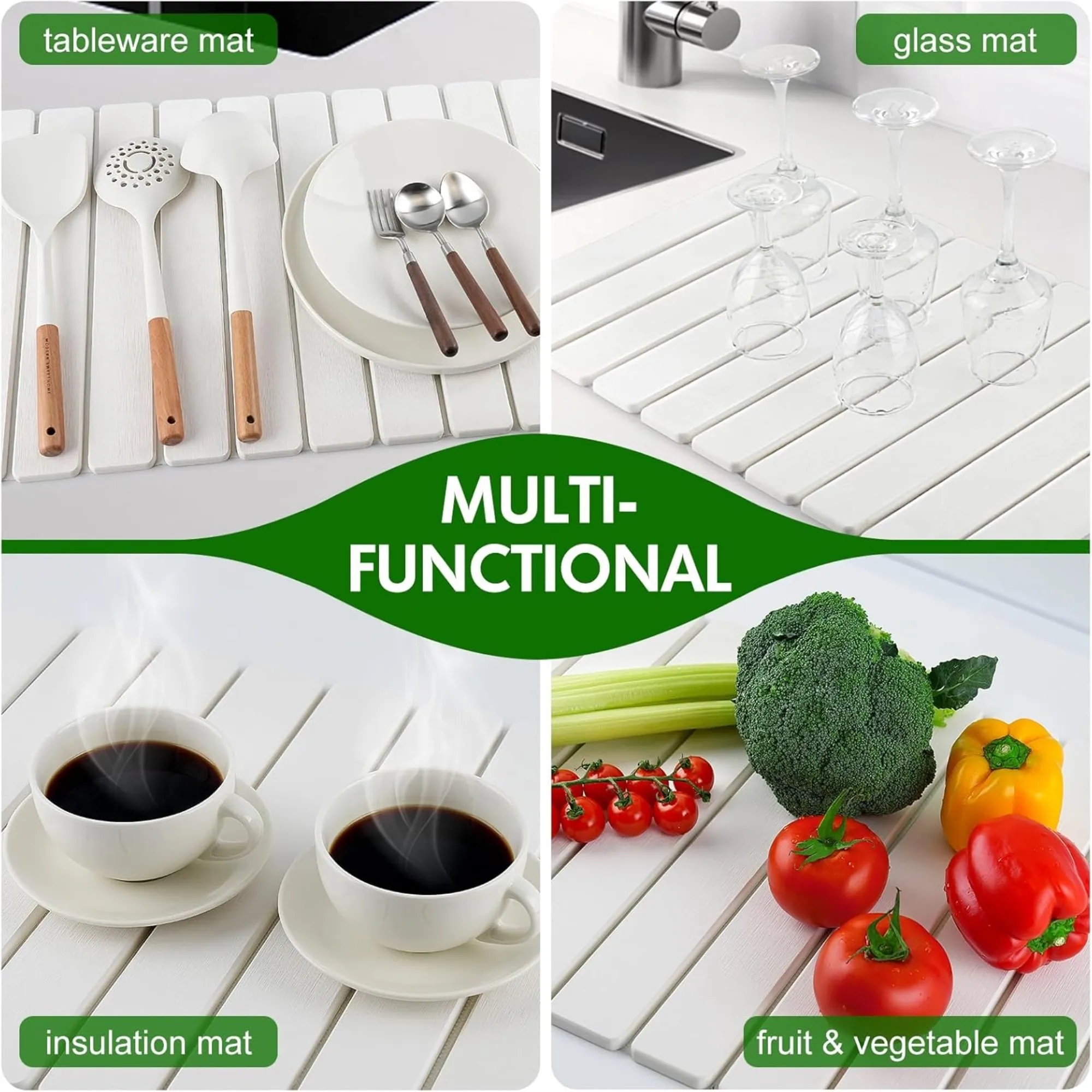 Foldable Kitchen Counter Stone Tableware Drying Mat 6