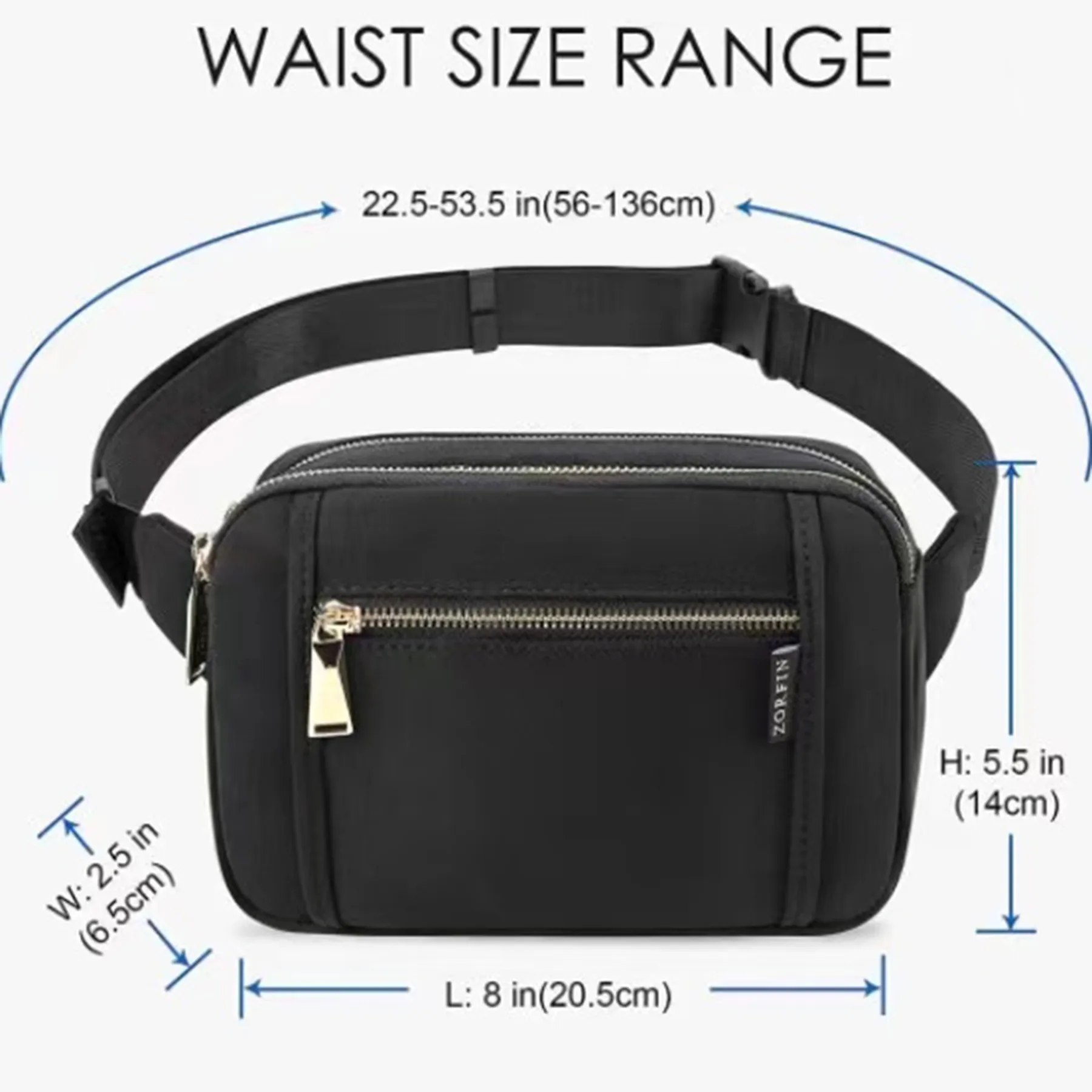 5 Zipper Pockets Belt Bag 4