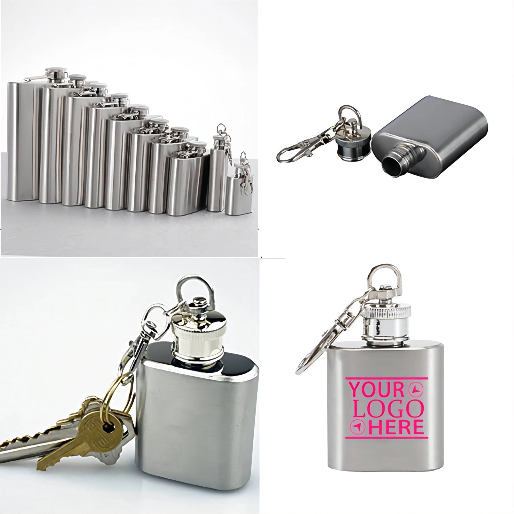 Mini 1oz flask with keychain 2