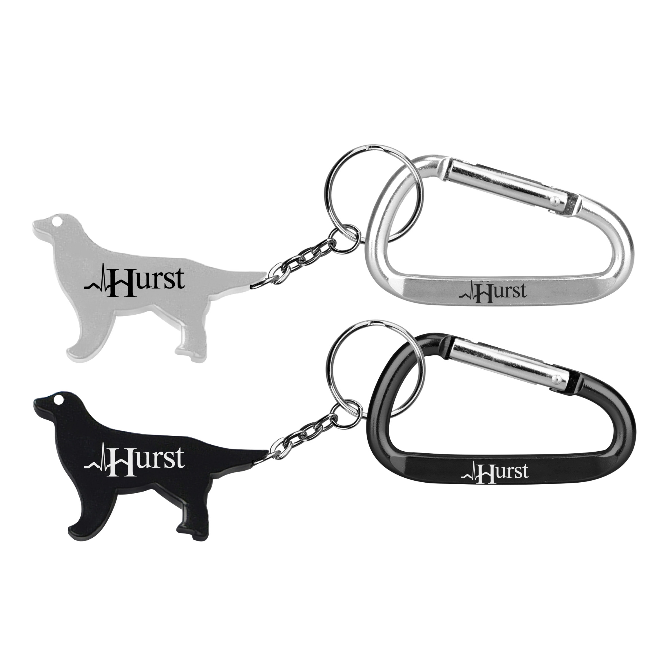 Dog Shape Bottle Opener Key Chain & Carabiner