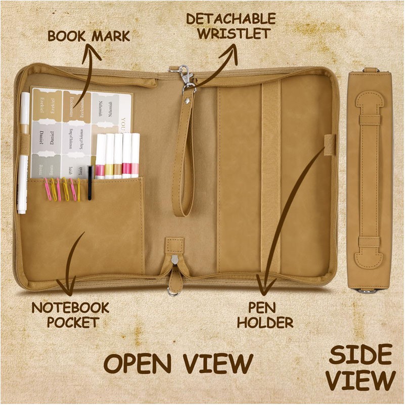 PU Leather Waterproof Large Bible Case for Women Carrying Book Case with Handle Bible Bags 3