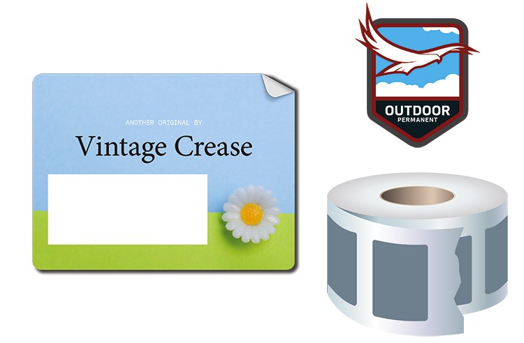 Roll Stickers / Decal - Outdoor Permanent - 4x3 Rectangle Shape 1