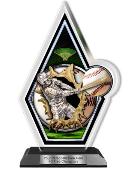 Baseball Acrylic Trophy: 6" Quasar, (Event type/de 2